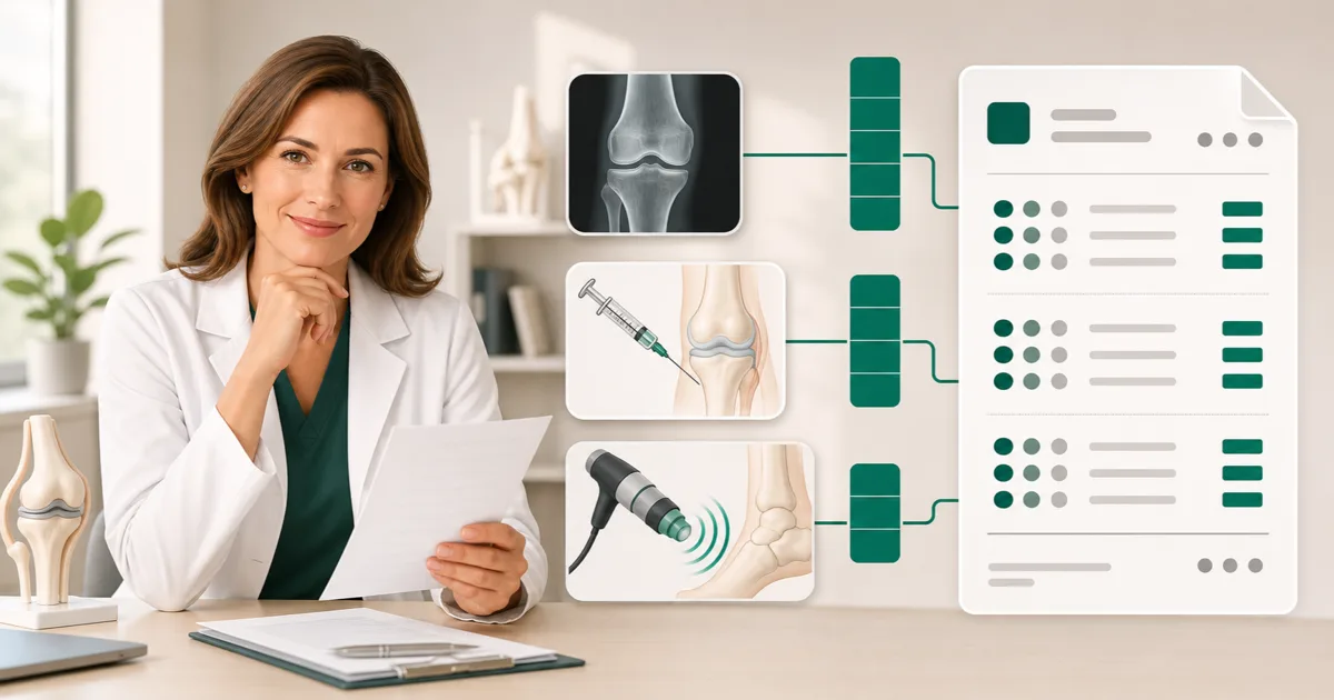 Orthopädische Leistungen und ihre GOÄ-Ziffern im Überblick (KI-generierte Illustration)
